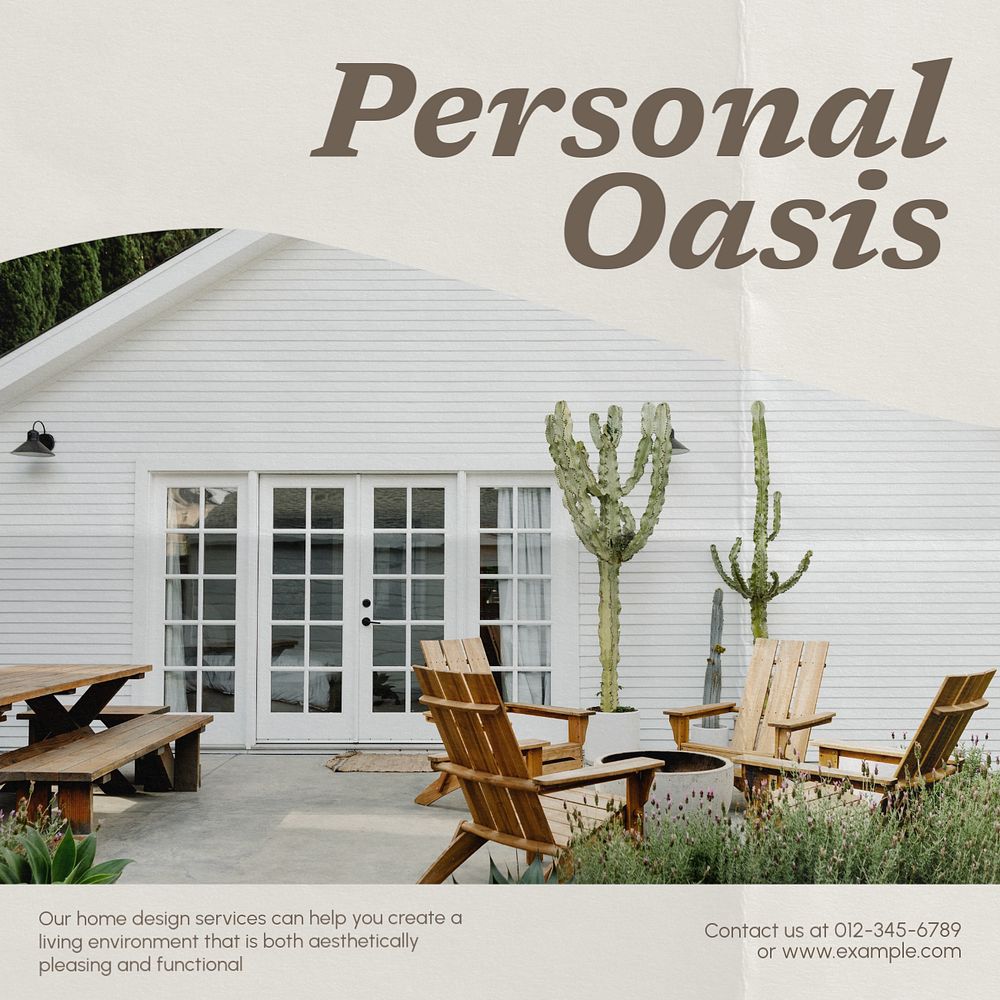 Personal oasis social media template, editable design