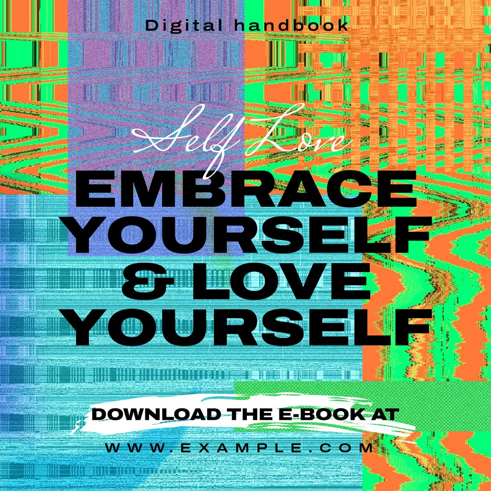 Self love ebook Instagram post template, editable text