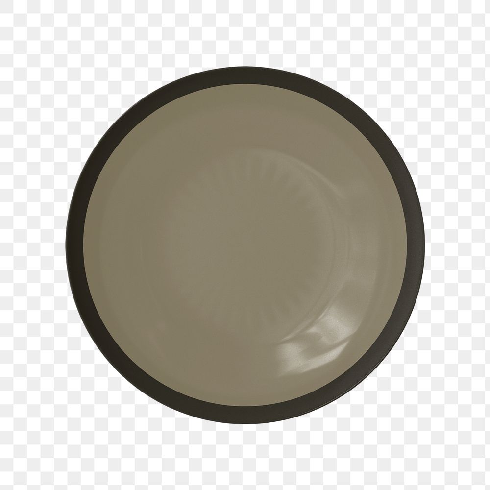 Brown plate png mockup element, editable tableware design