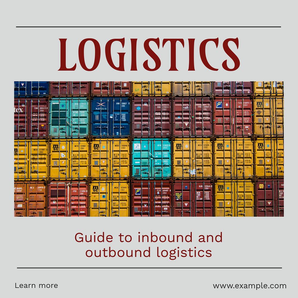 Logistics Instagram post template, editable design