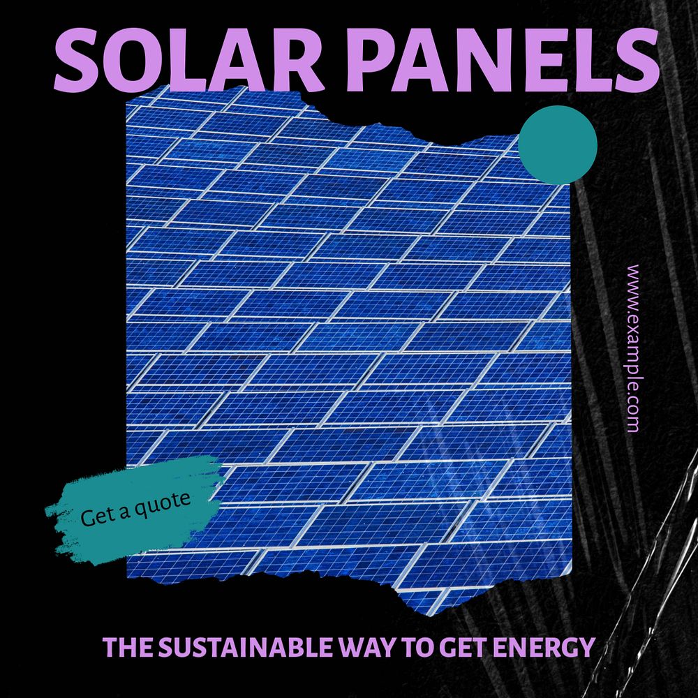 Solar panels Instagram post template, editable design