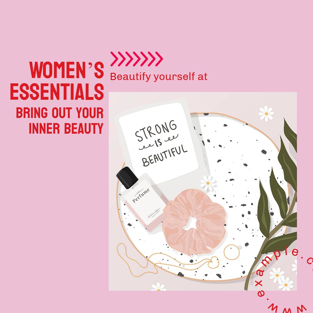 Women’s essentials Instagram post template, editable design