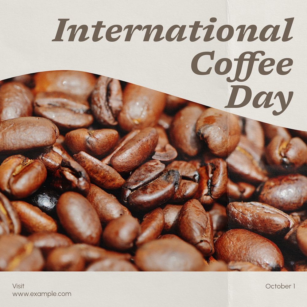 International coffee day Instagram post template, editable text