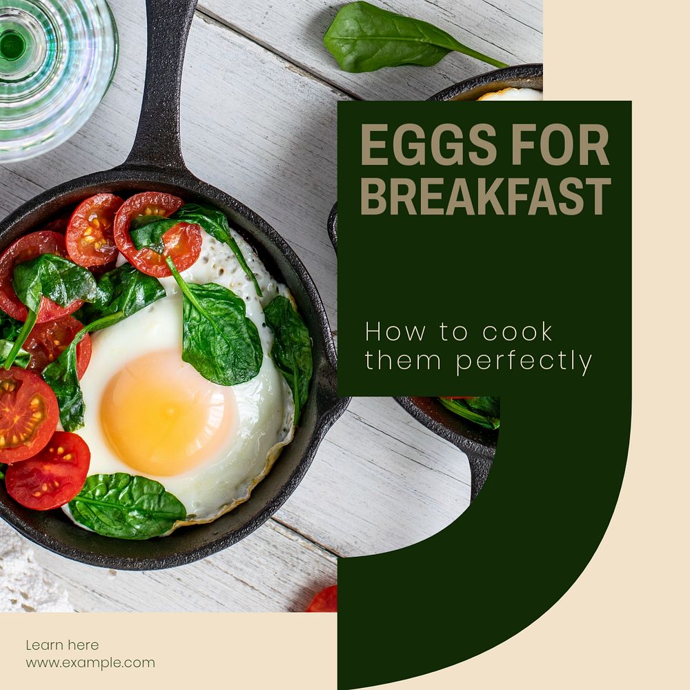 Egg cooking tips Instagram post template, editable design