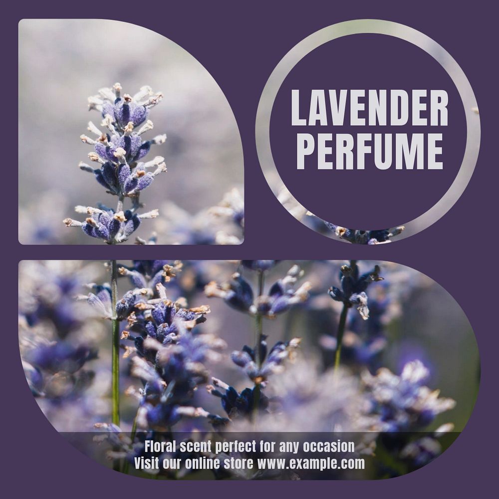 Lavender perfume Instagram post template, editable design