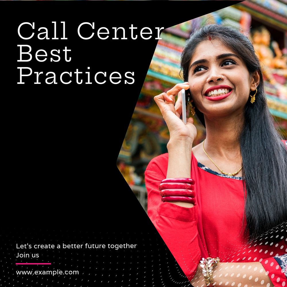 Call center Instagram post template, editable text