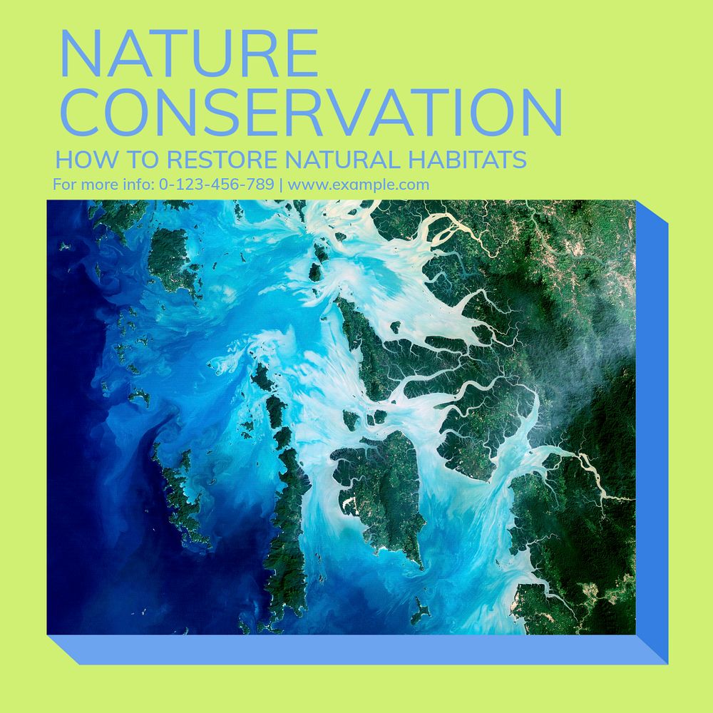 Nature conservation Instagram post template, editable design