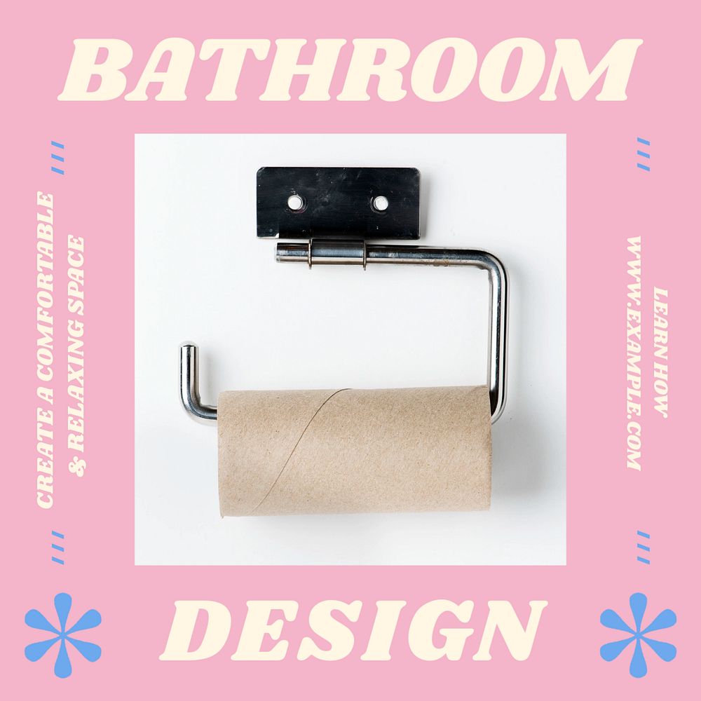 Bathroom  template for social media post