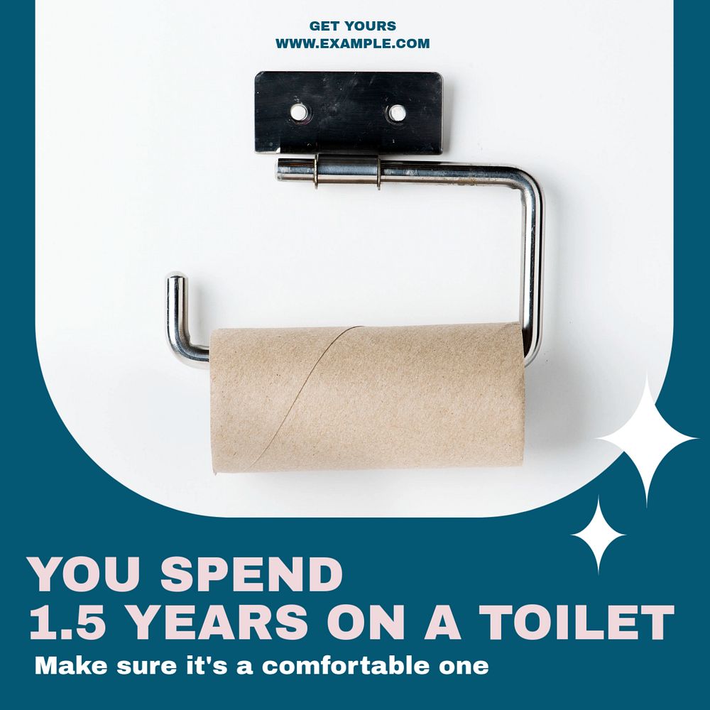 Toilet Instagram post template, editable design