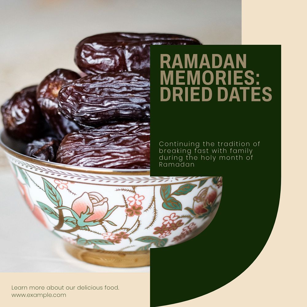 Ramadan memories Instagram post template, editable design