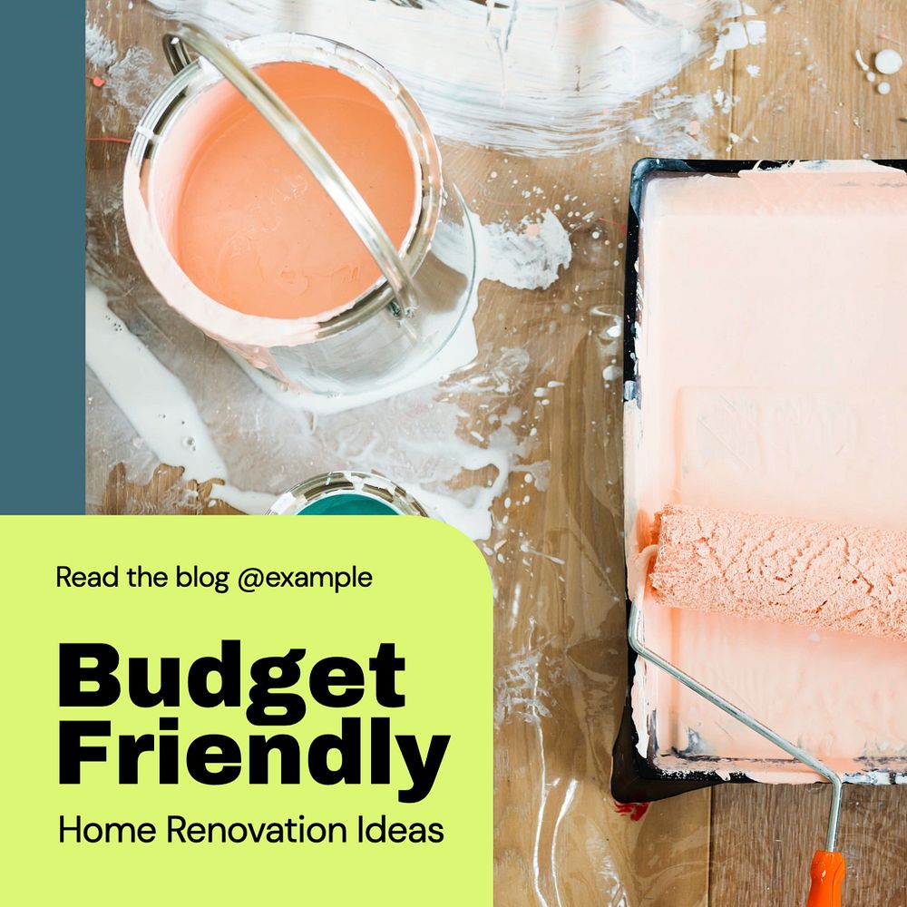 Budget friendly renovation Instagram post template