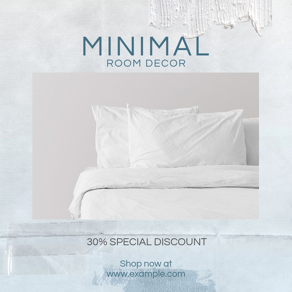 Minimal room decor Instagram post template, editable text