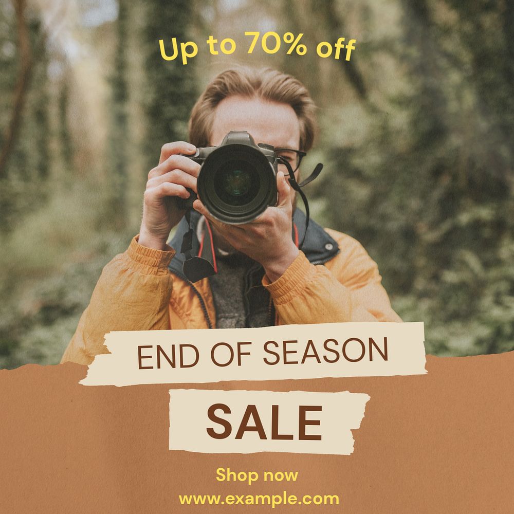 End of season sale Instagram post template, editable design