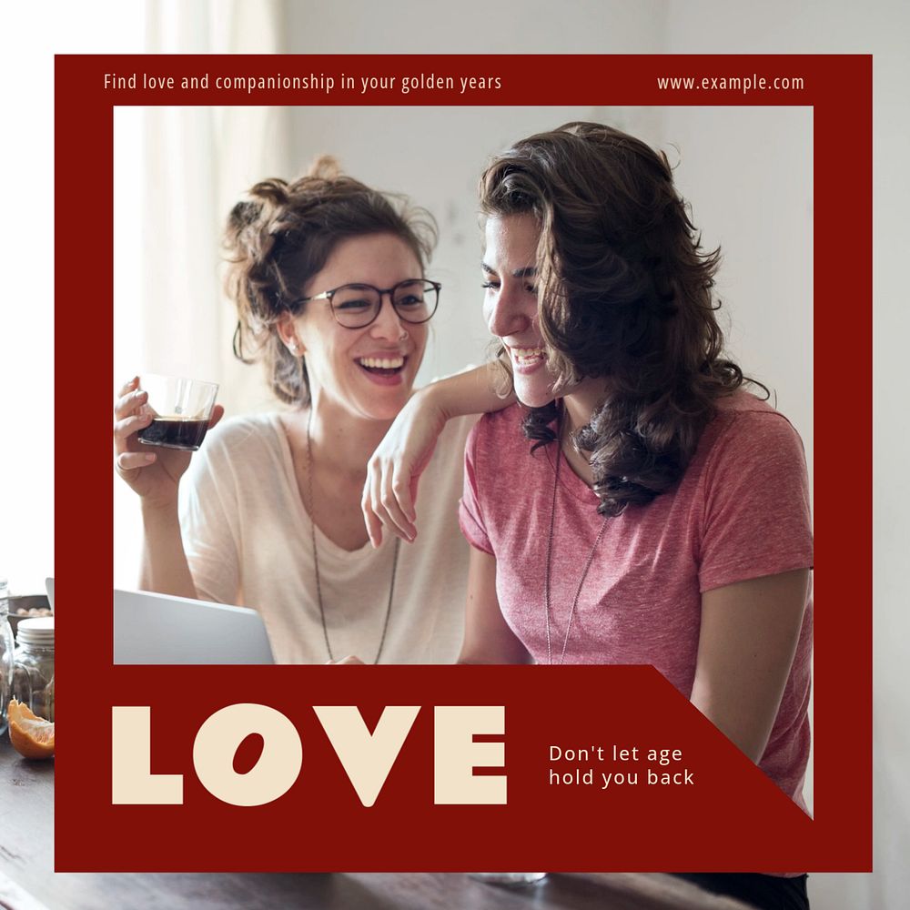 Love don't let Instagram post template, editable design