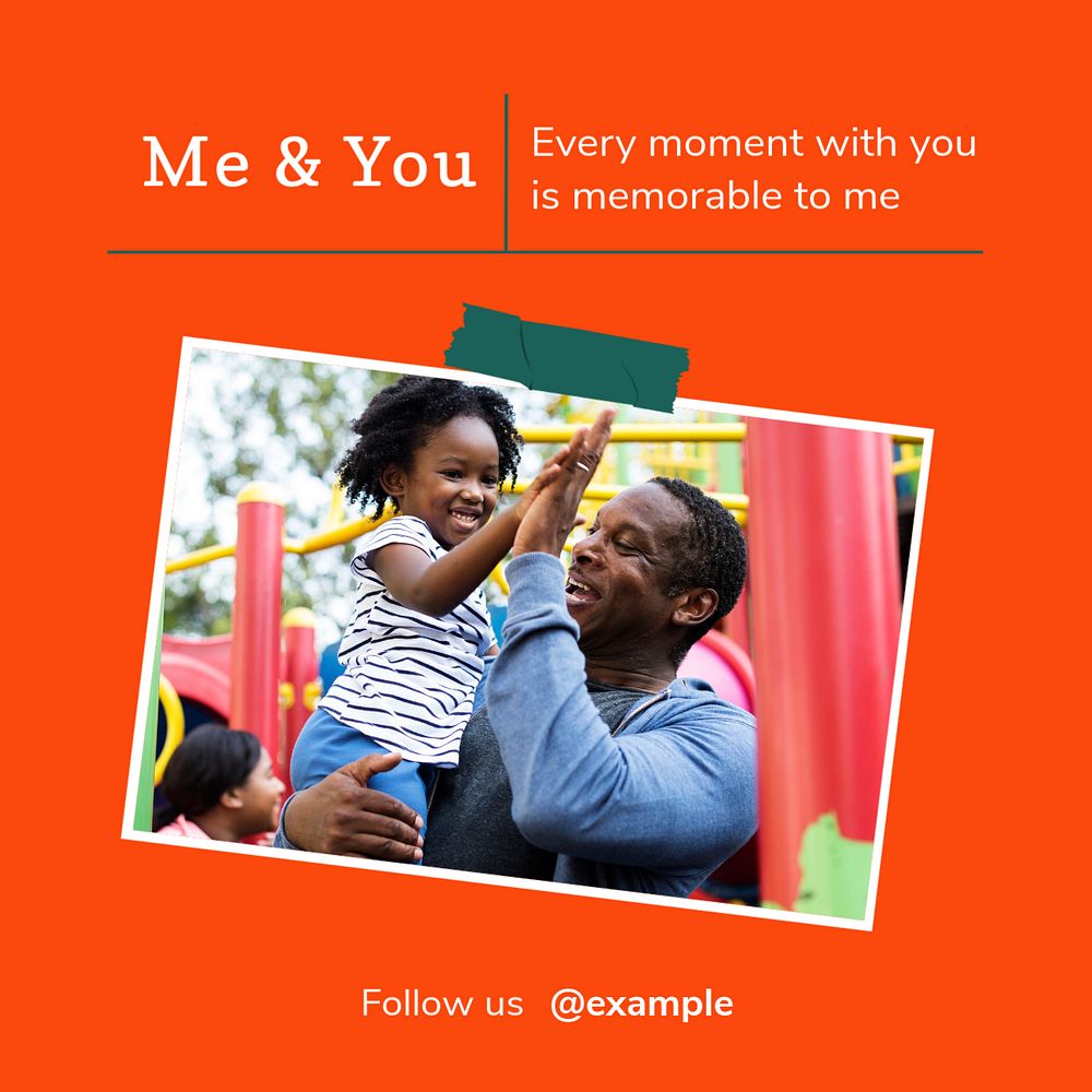 Me & you Instagram post template, editable design