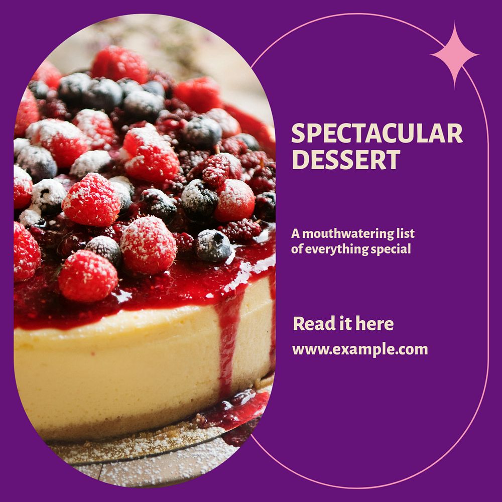 Dessert list Instagram post template, editable design