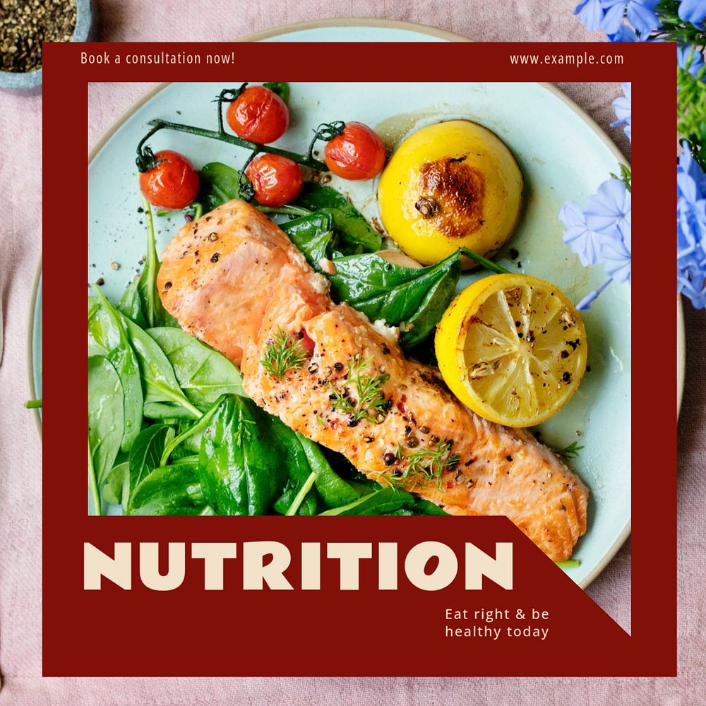 Food nutrition Instagram post template, editable design