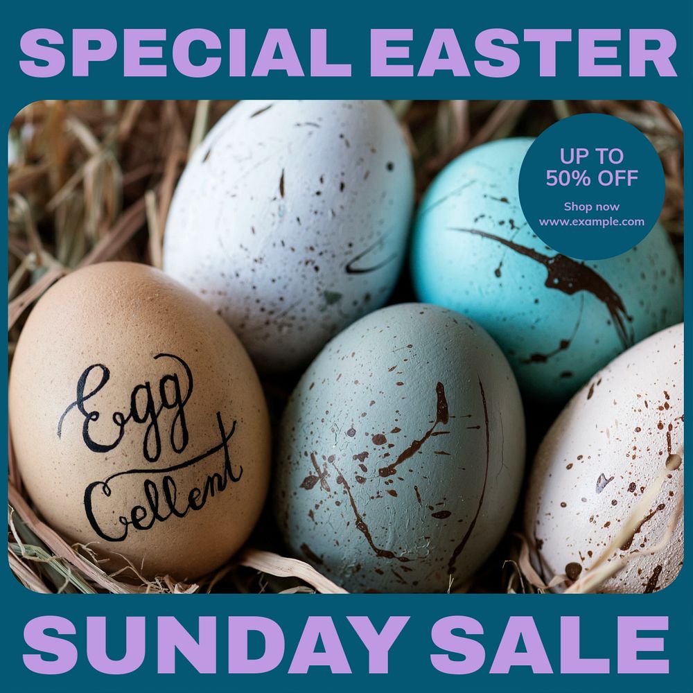 Easter sale Instagram post template, editable design