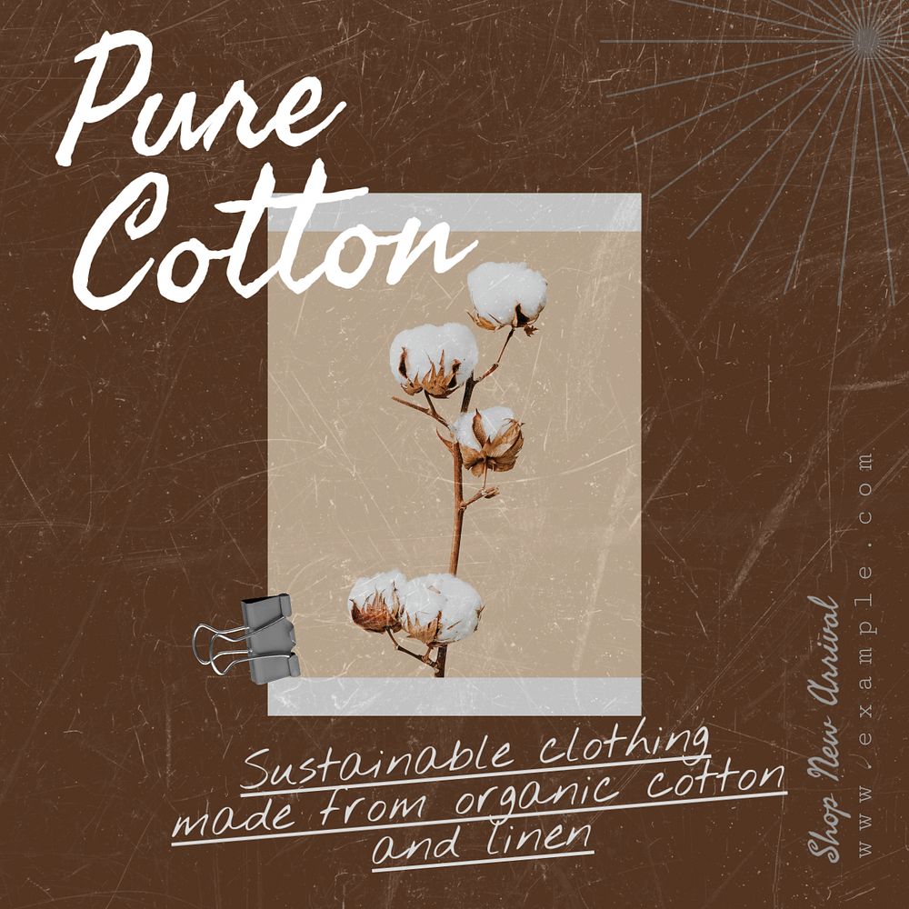 Pure cotton Facebook post template, editable design