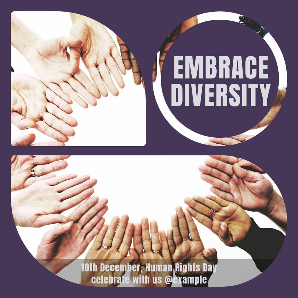 Embrace diversity Instagram post template, editable design