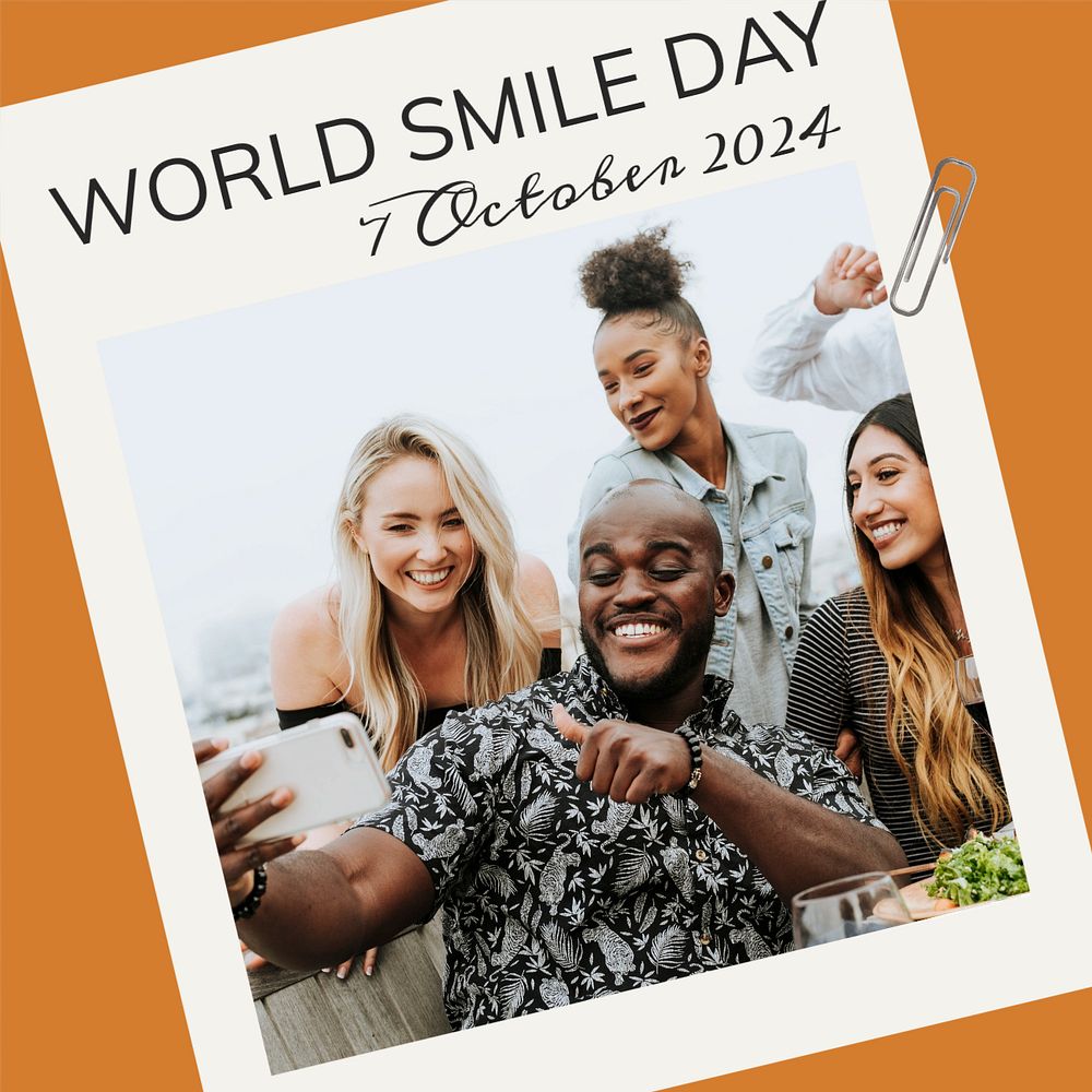 World smile day post template, editable social media design