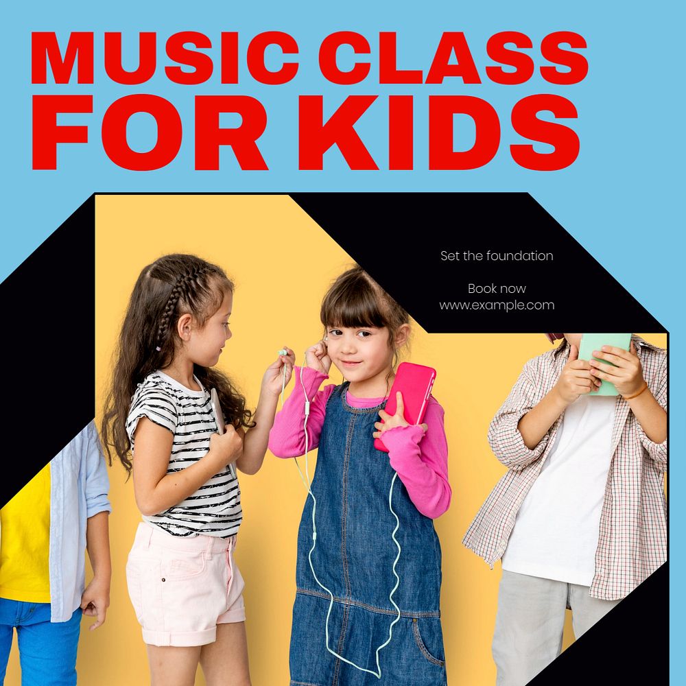 Music class Instagram post template, editable design