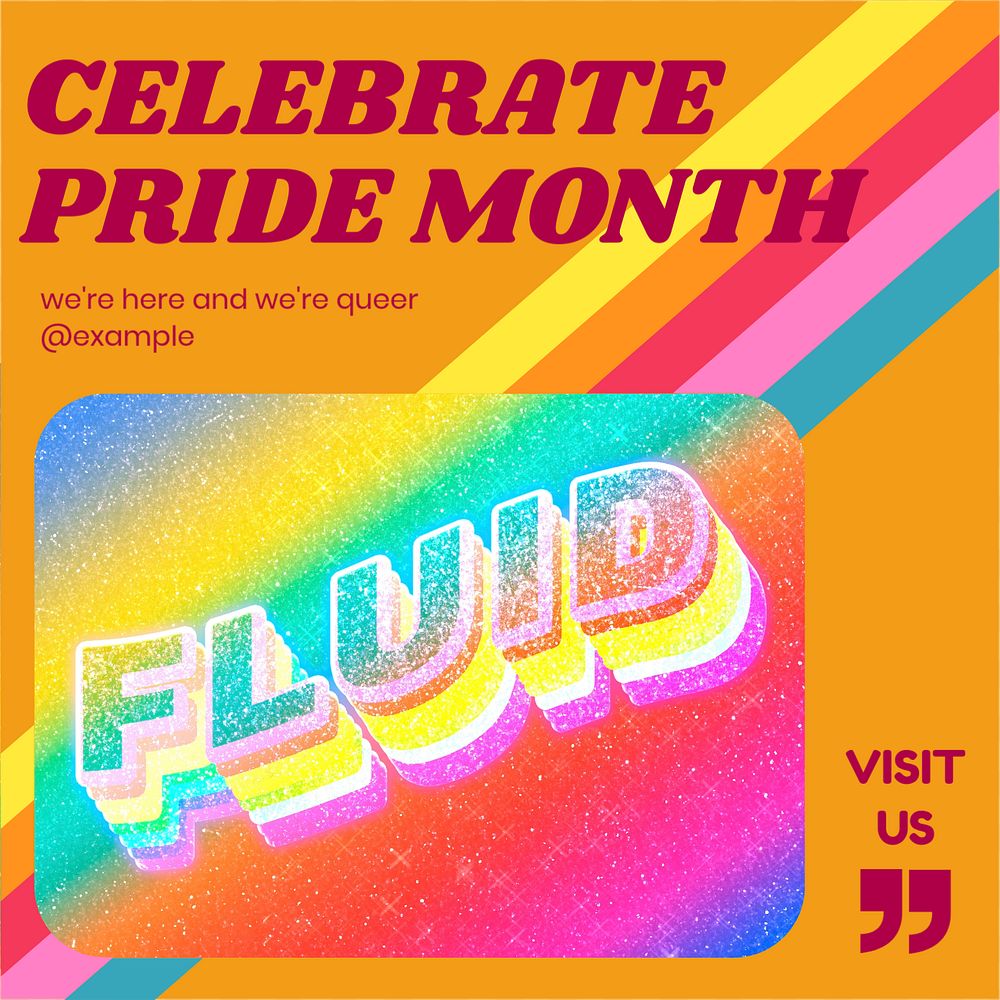 Pride month Instagram post template, editable design