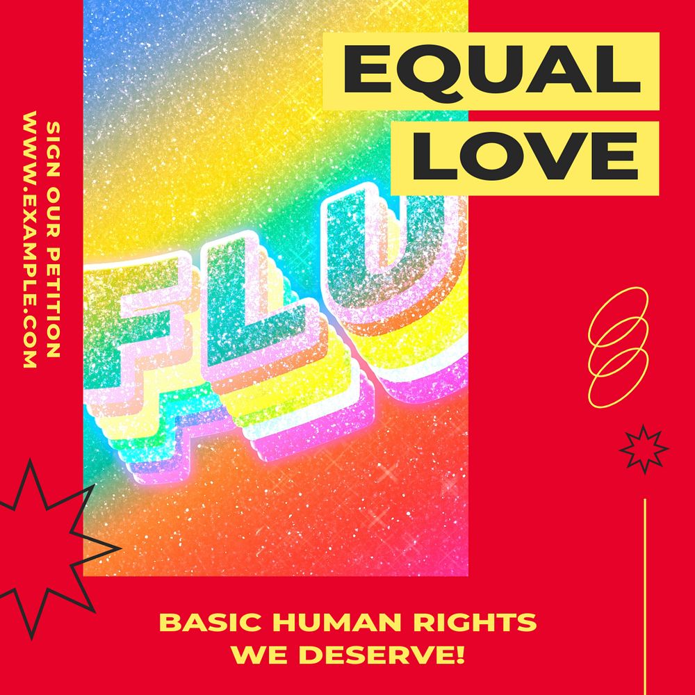 Equal love Instagram post template, editable design