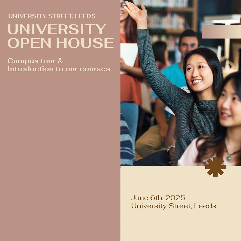 University open house Instagram post template, editable design