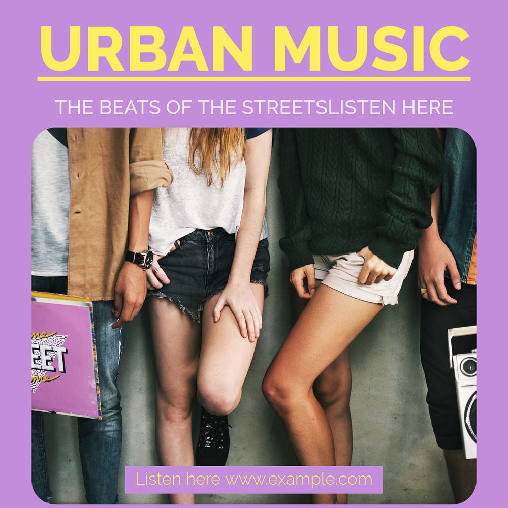 Urban music Instagram post template, editable design