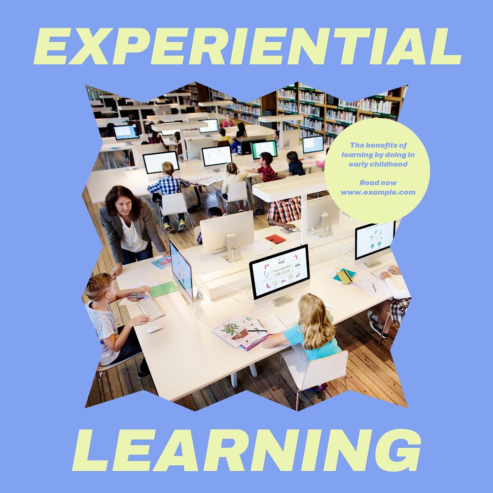 Experiential learning Instagram post template, editable design