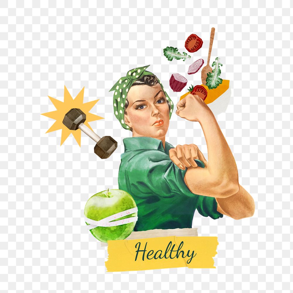 Healthy word png editable collage art. Remixed by rawpixel.