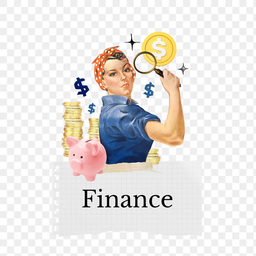 Finance word png editable collage art. Remixed by rawpixel.