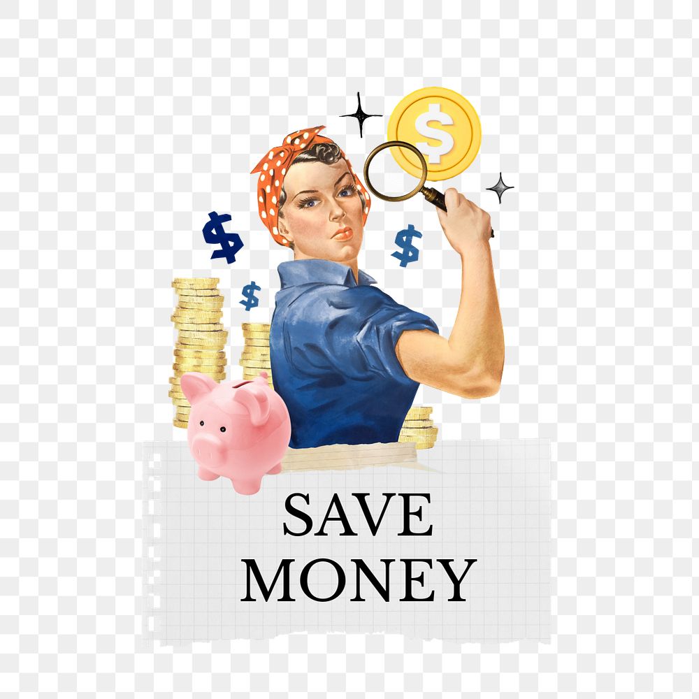 Save money word png editable collage art. Remixed by rawpixel.