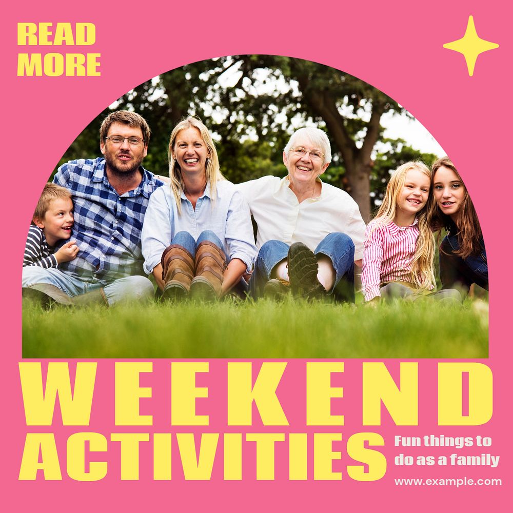 Family activities Instagram post template, editable design