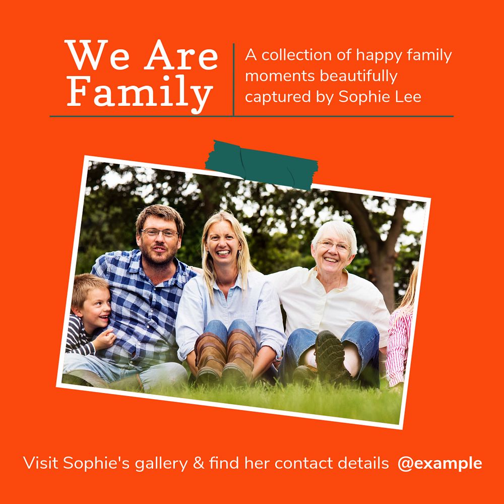 Family photos Instagram post template, editable design