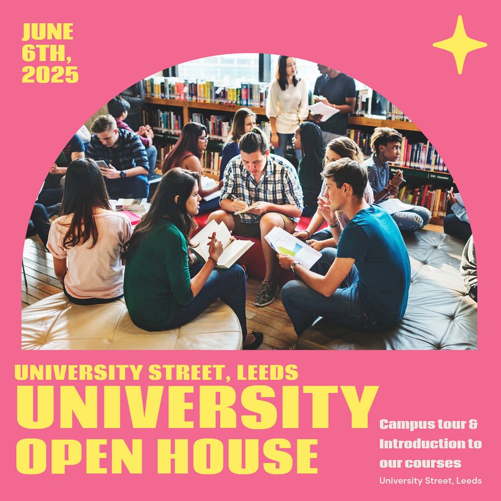 University open house Instagram post template, editable design