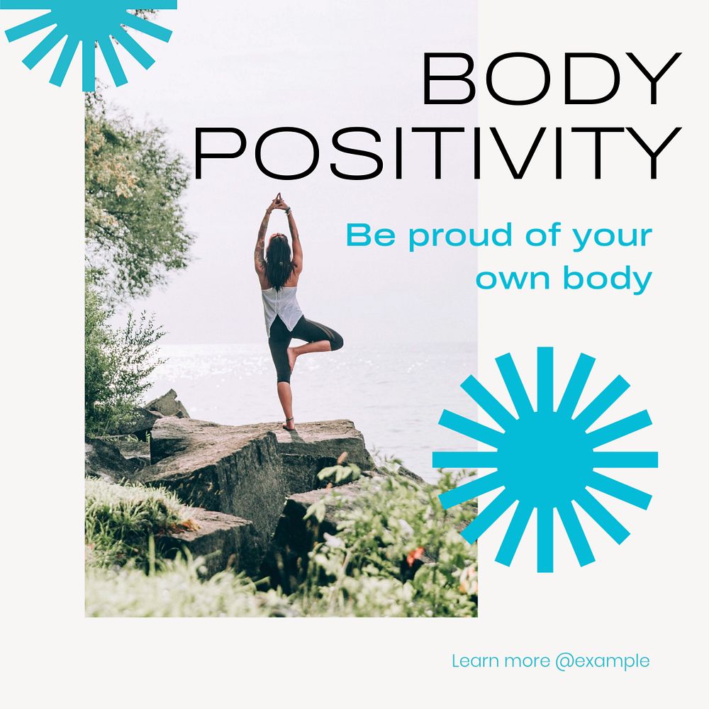 Body positivity Instagram post template, editable text