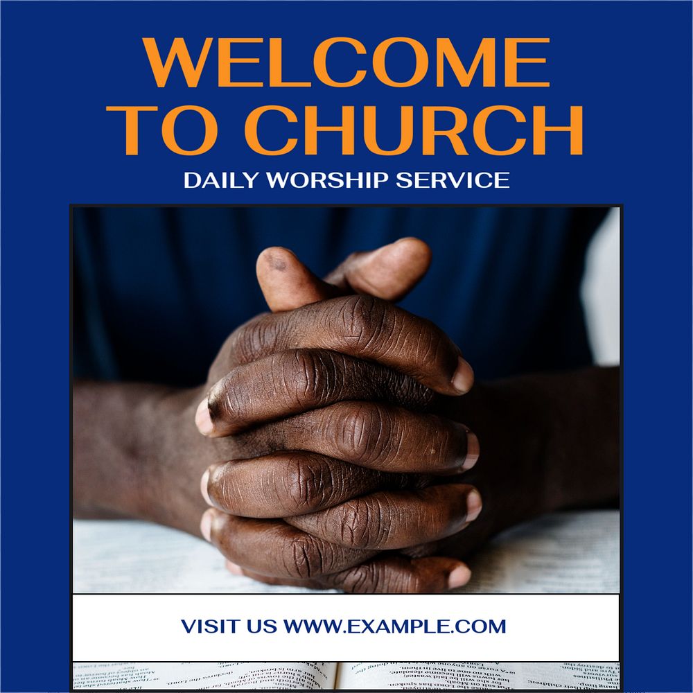 Welcome to church Instagram post template, editable design