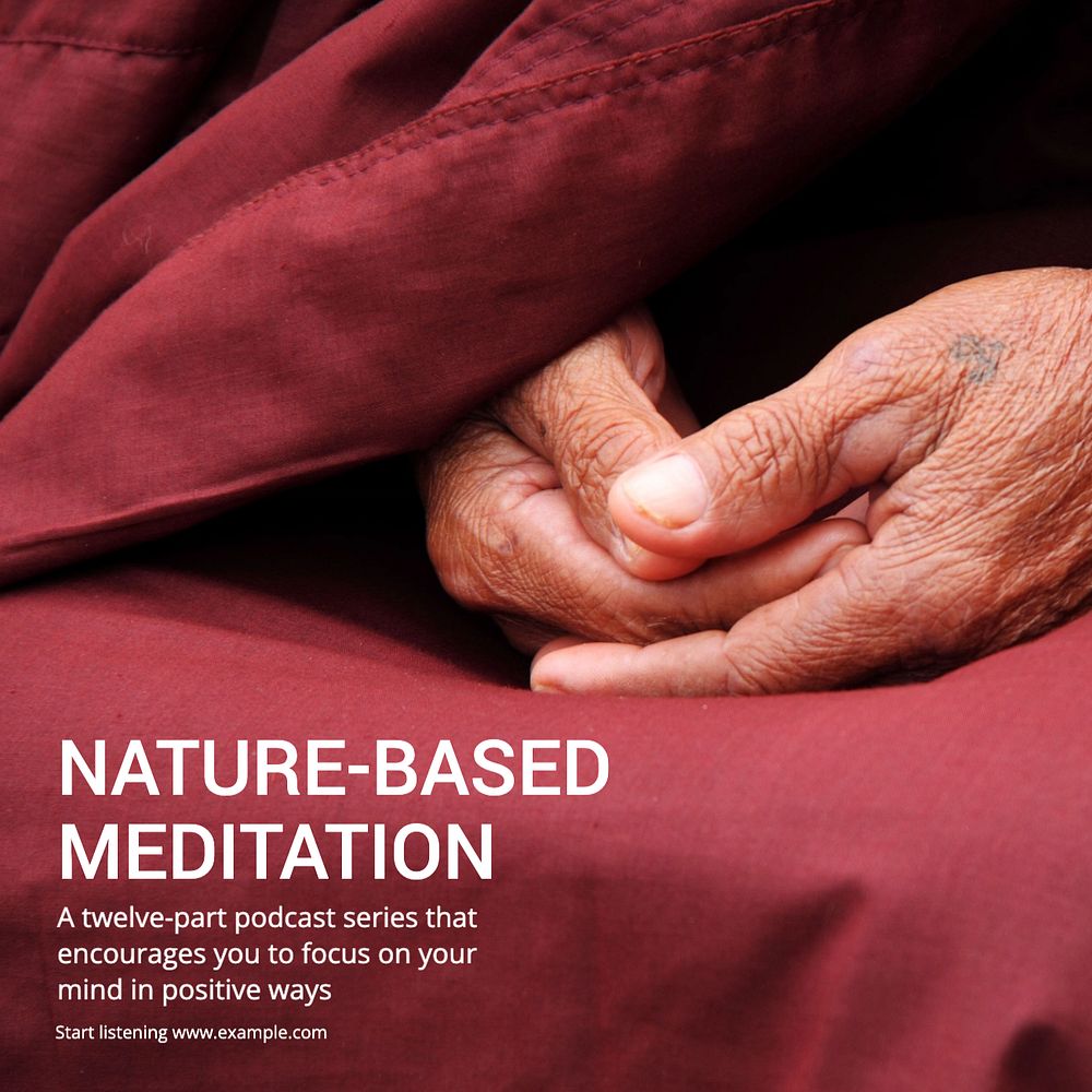 Nature-based meditation Instagram post template