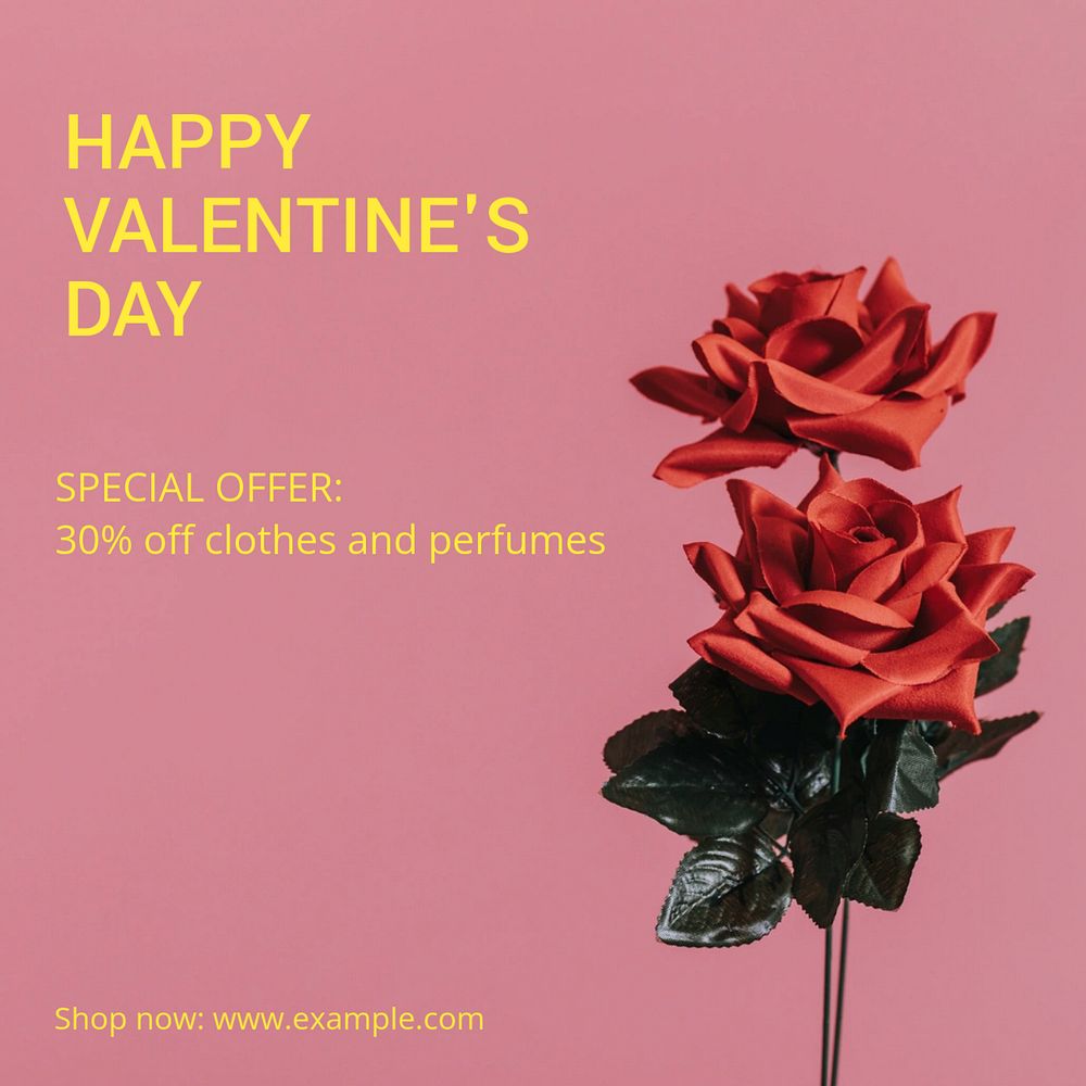 Valentine's day sale Instagram post template, editable text