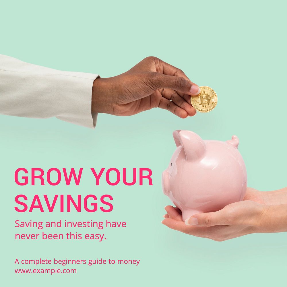 Grow your savings Instagram post template