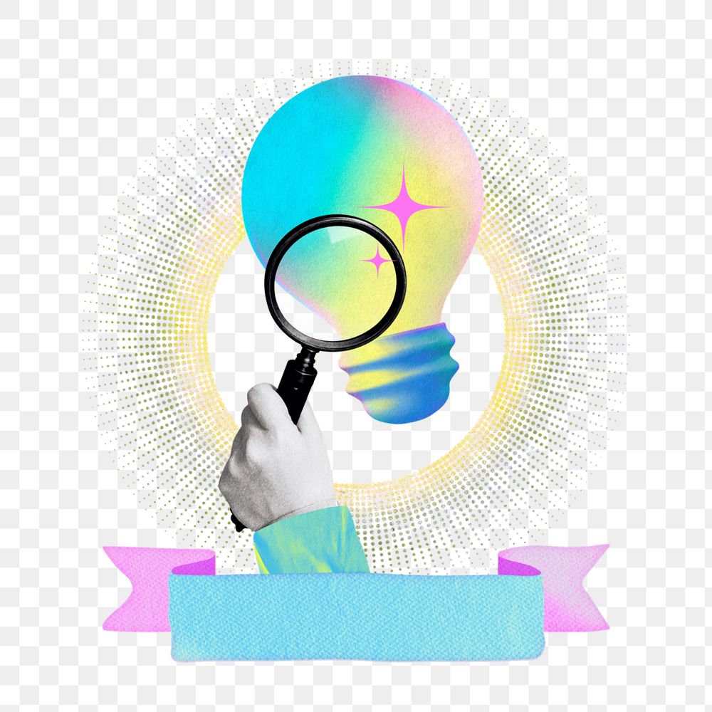 Editable light bulb png element creative idea collage remix