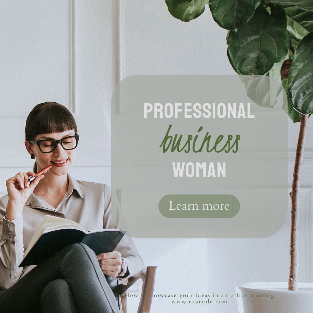 Professional business woman Instagram post template, editable text