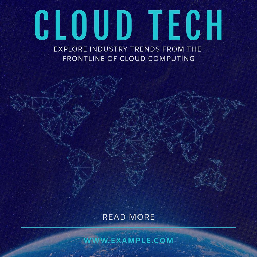 Cloud tech  Instagram post template, editable text