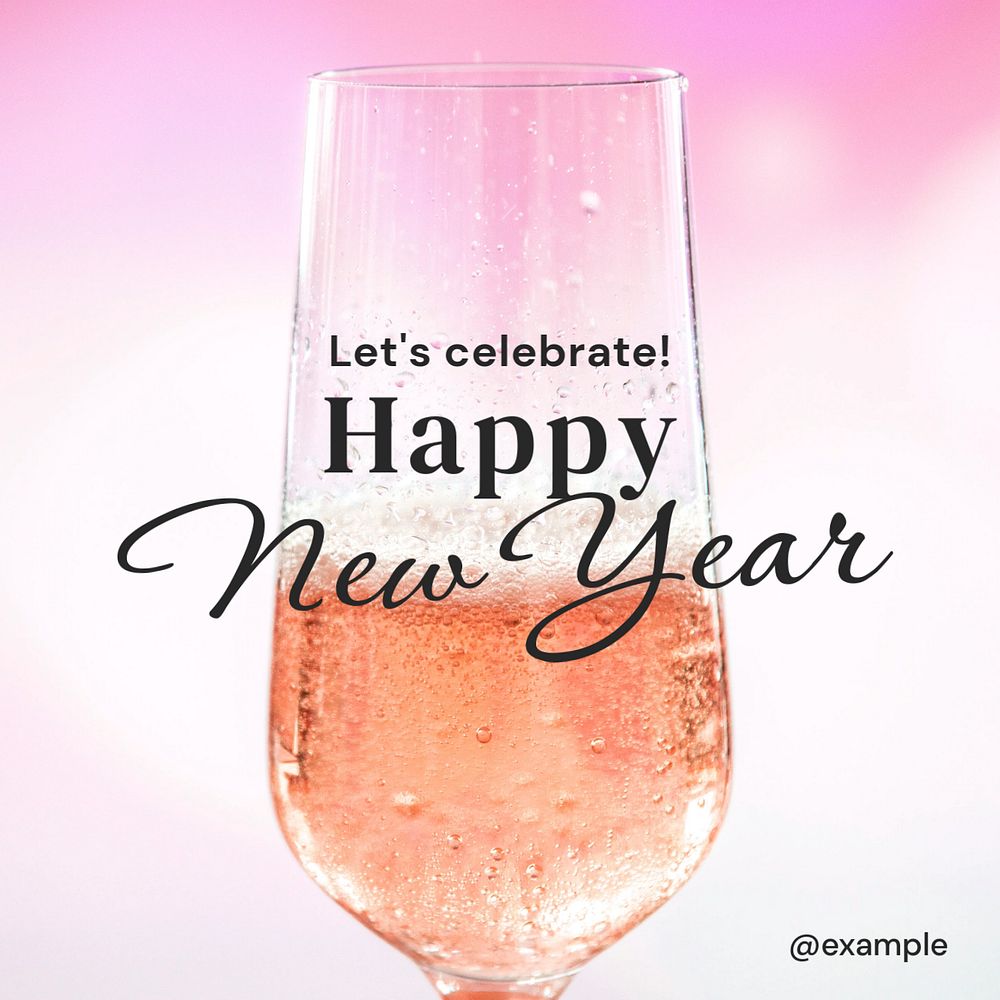 Happy new year  Instagram post template, editable text