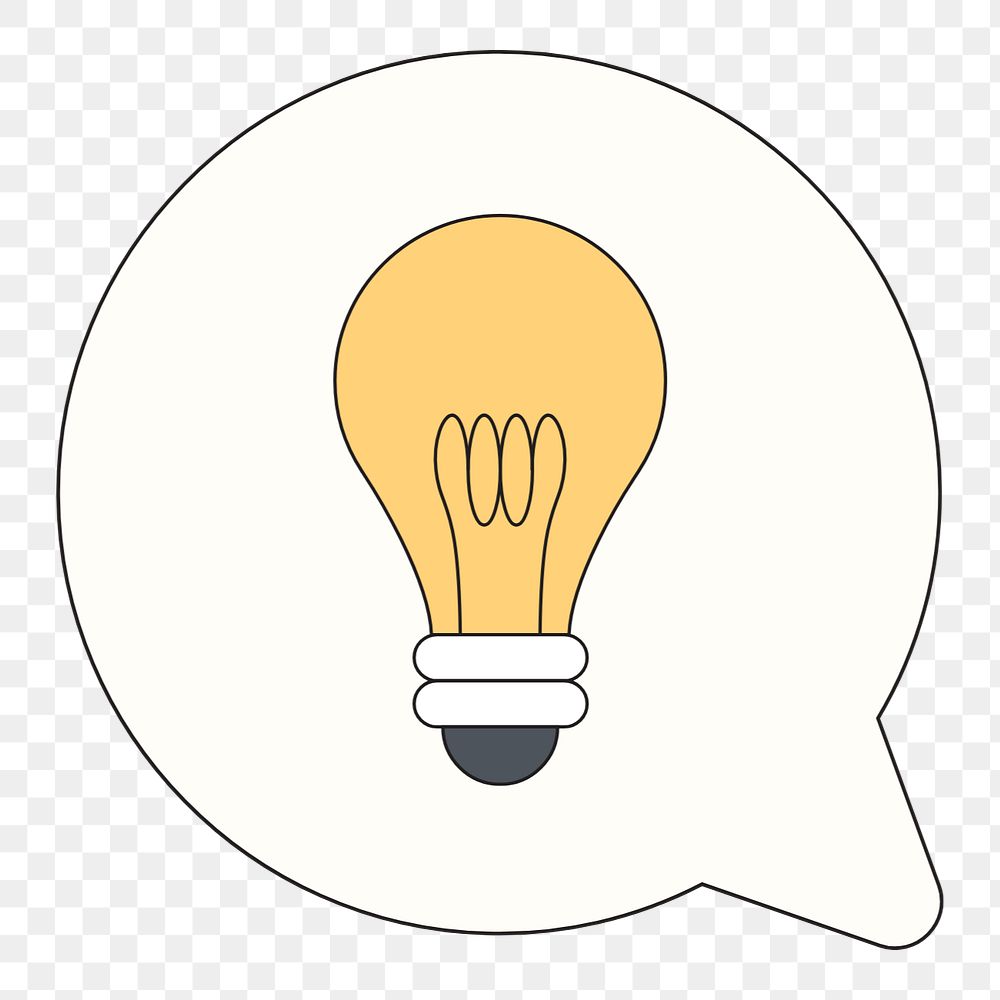 Light bulb speech bubble, creative idea illustration, editable design