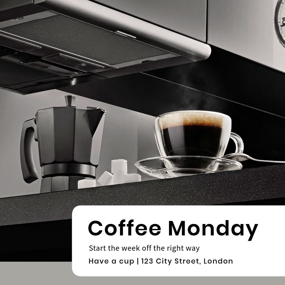 Coffee Monday Instagram post template, editable text