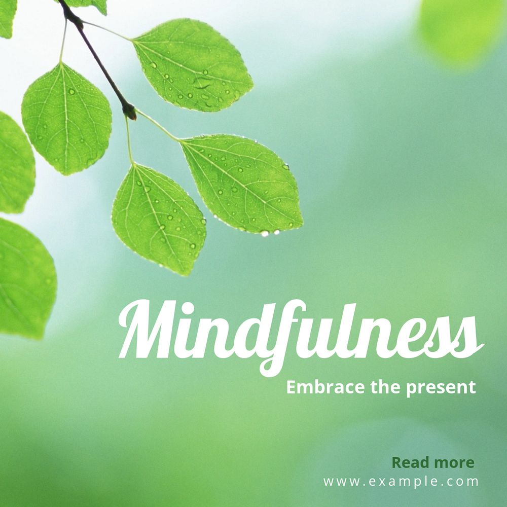 Mindfulness  Instagram post template, editable text