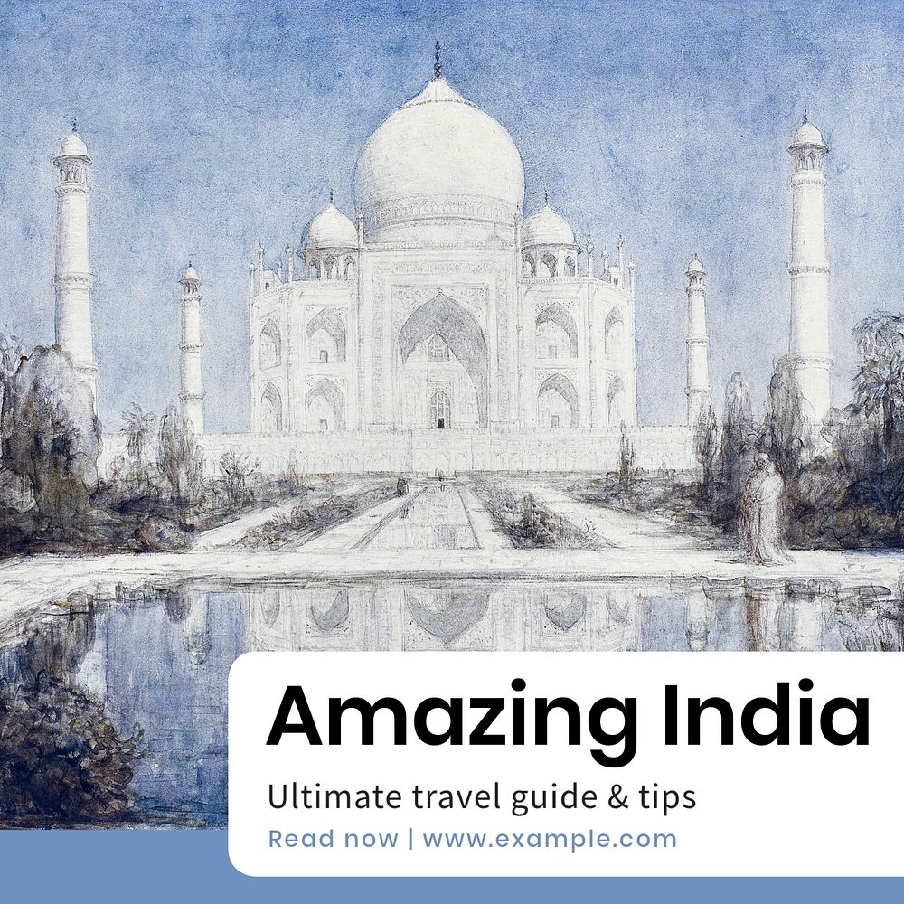 India travel Instagram post template, editable text